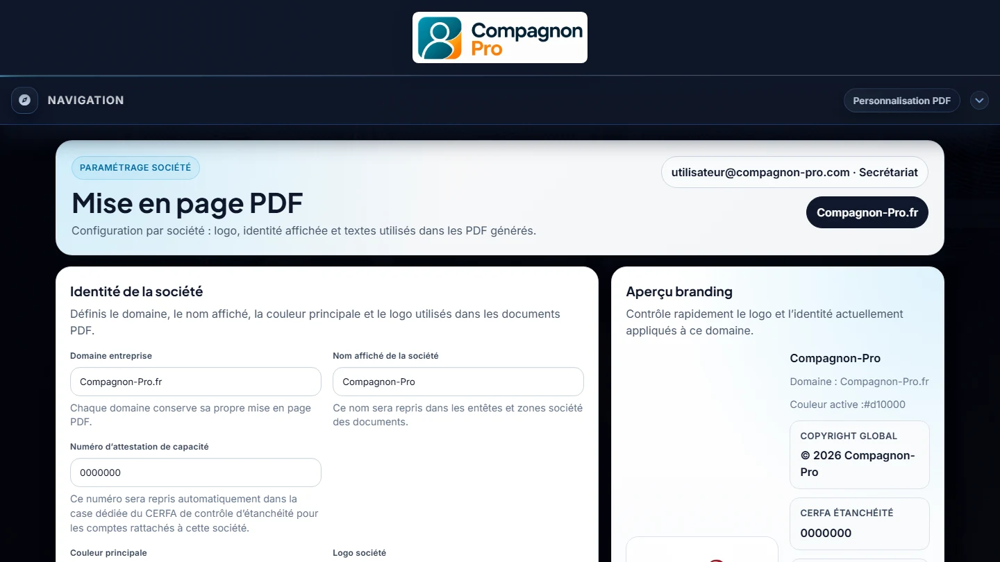 Module réel de personnalisation PDF